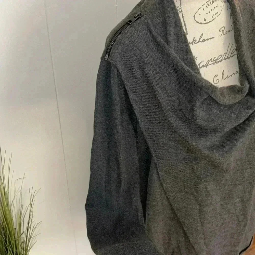 All Saints Gray Drina Wrap Cardigan 100% Wool size 10 Natural Fibers - Picture 4 of 11